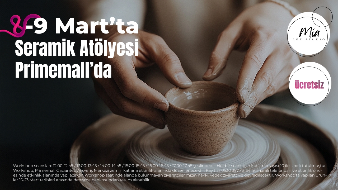 Ceramics Workshop at Primemall on March 8-9